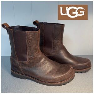 UGG Men’s Biltmore Chelsea Waterproof Leather Boots Brown Size 9